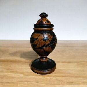 Wooden Decorative Jar with Lid
